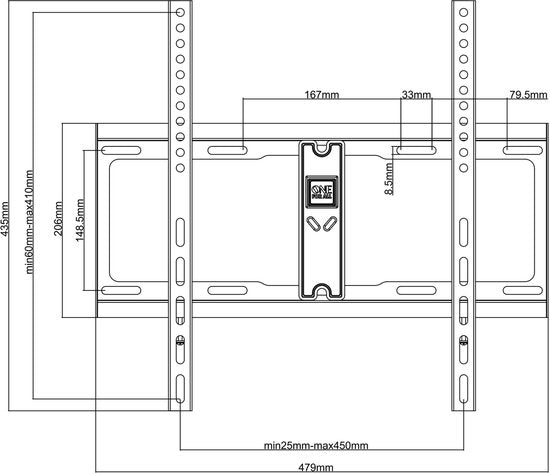 One For All WM4411 Support mural Vesa 400 - fixe - 32 à 65 pouces - max. 100 kg