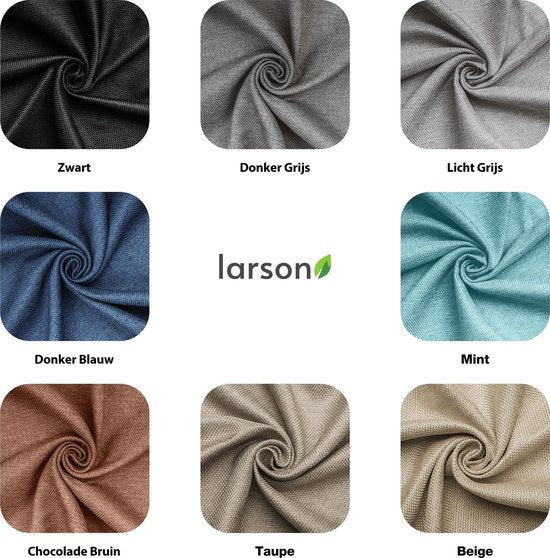 Larson - Rideau occultant tissé de luxe - Anneaux - Gris foncé - 300 x 250 cm - occultant & prêt-à-porter