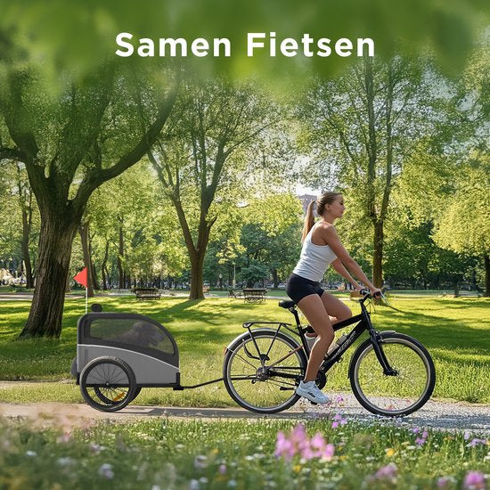 Trevopet® remorque vélo pour chien - remorque vélo pliable pour chien - remorque pour chien - convient aux vélos électriques - jusqu'à 40 kg - pour chiens de taille moyenne et grande - noir