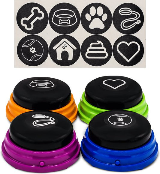 Vulpes Goods® Pets - PRO Bouton parlant pour chiens - Boutons pour chiens - Laissez parler votre animal - Jouets pour chiens - Dressage de chiens - Autocollants de dressage inclus