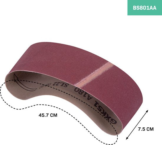 VONROC Papier abrasif - 75x457mm - 30 pièces - granulométrie P40, P60, P100, P120, P180 - Convient à VONROC BS501AC