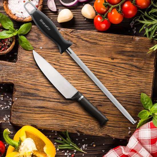 SharpFix Barre d'affûtage pour couteaux Classic - 60 HRC Aiguisoir pour couteaux - Aiguisoir pour couteaux - Aiguisoir pour piercing - Noir