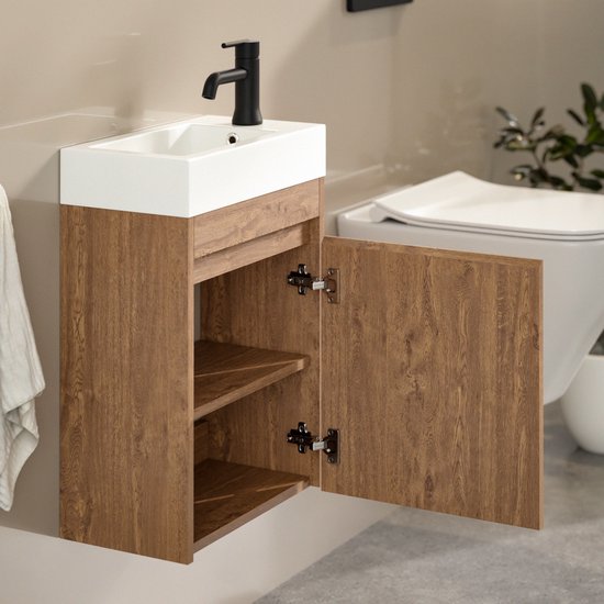 Armoire de toilette Mirlux Chêne Chaud - Armoire de toilette - Meuble de toilette - Armoire de toilette