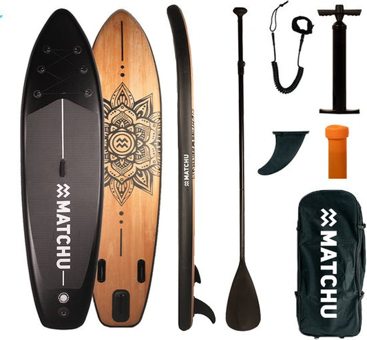 Matchu - SUP board - Bois/Mandala - Stand up paddle board - 320x81x15 - Gonflable