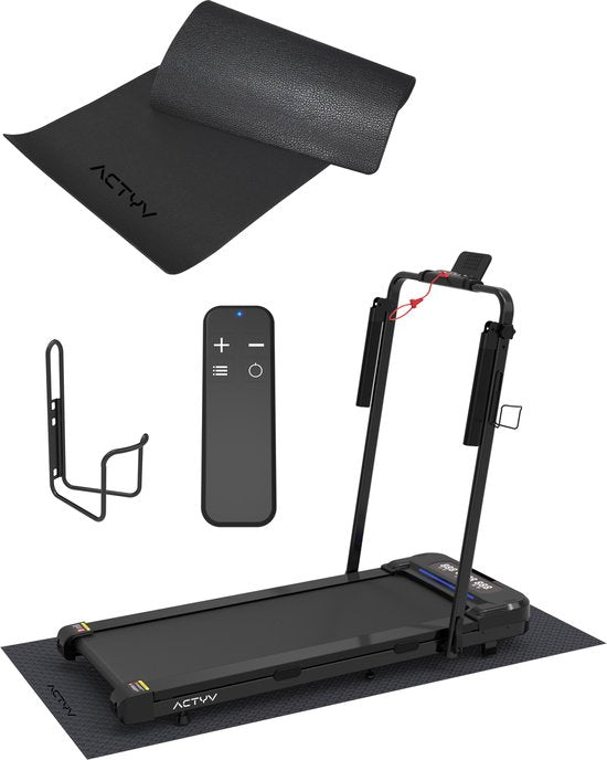 ACTYV Tapis de course pliable 1-12km/h - Avec huile de lubrification, tapis de protection - Tapis de course - Tapis de marche - Pour la maison - Électrique - Pliable
