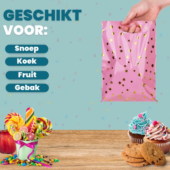 Feestio Sacs à partager 100 pièces - Sacs à bonbons - Sacs à friandises pour fêtes d'enfants - Sacs à cadeaux