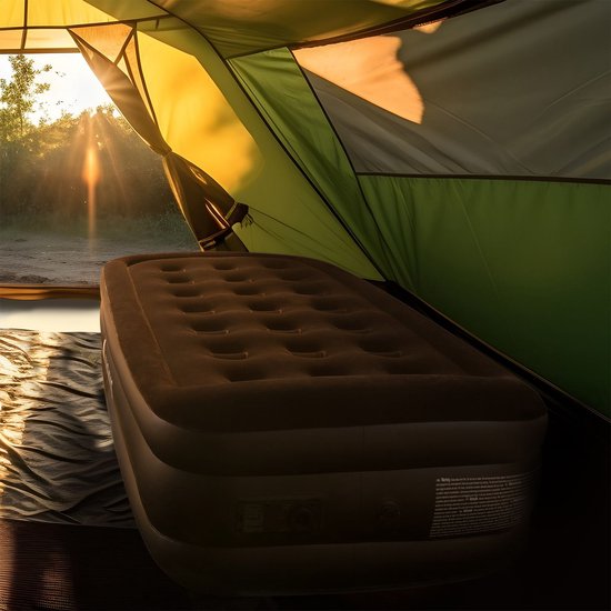 Juskys - Lit gonflable autogonflant - 191 x 91 x 44 cm avec pompe électrique intégrée - capacité de charge de 150 kg et sac de transport inclus - pour le camping et les invités - PVC noir