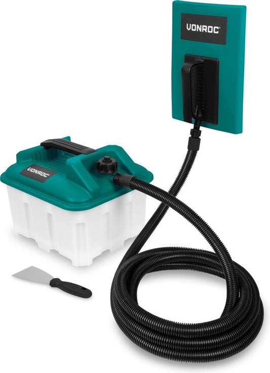 VONROC Défroisseur à papier peint - 2300W - 4.5L - 4m de tuyau - Grattoir inclus - Avec grande et petite plaque à vapeur