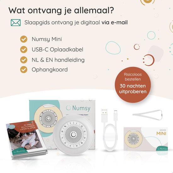 Numsy Mini Machine à Bruit Blanc Bébé - Machine à bruit blanc