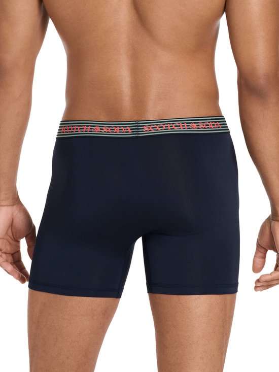 Scotch & Soda Active Stretch Boxer Briefs - Hommes - Navy/Grey/Black - Lot de 3 - Performance Fit Taille M