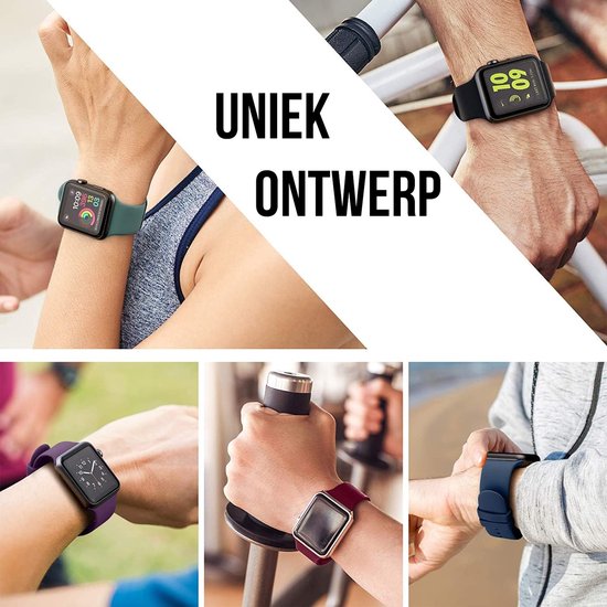 Podec Smartwatch - Bracelet en silicone multicolore Lot de 6 - Convient à l'Apple Watch - Bracelet adapté à l'iWatch 38 / 40/ 41 mm - Convient aux séries 1/2/3/4/5/6/7/SE