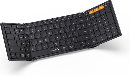 ProtoArc Foldable Keyboard - Full-Size Wireless Keyboard - Travel Keyboard Portable - Bluetooth Keyboards - Laptop IOS Android Windows Tablet iPad Smartphone PC Computer - Black