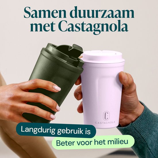 Mug thermos Castagnola - Tasse à café To Go - Mug de voyage pour le café et le thé - Mug à thé - 380 ML - acier inoxydable - Violet