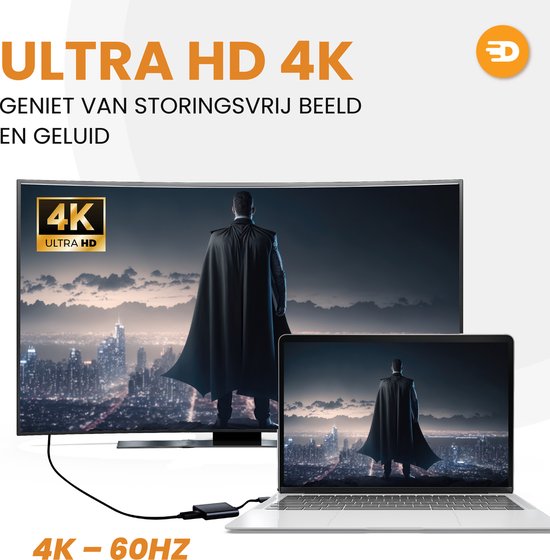 Drivv. Adaptateur USB C vers HDMI 3 en 1 - HDMI 4K 60hz - USB 3.0 - PDW 100w - Noir