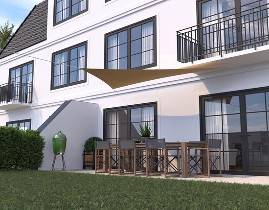 Toile d'ombrage - Translucide - Triangle - Côtés égaux - 4x4x4 m - Toile d'ombrage - Sable