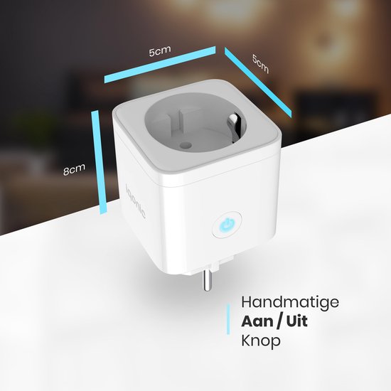 Iqonic Smart Plug - Prise intelligente - avec minuterie et compteur d'énergie - 16A - 4 pièces