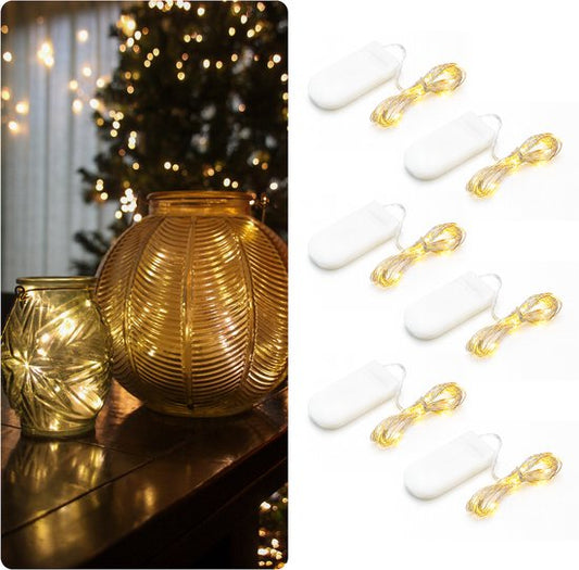 Guirlandes lumineuses Giftmas - 6x2M LED - Lumières - Blanc chaud - 72 heures d'autonomie - Décorations de Noël pour l'intérieur et l'extérieur - Lumières de Noël