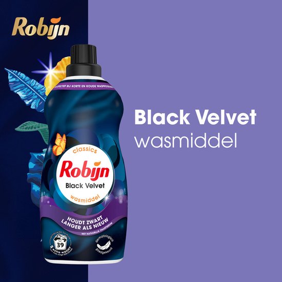Robijn Klein & Krachtig Wasmiddel Black Velvet 39 Lavages - 1.19 litres