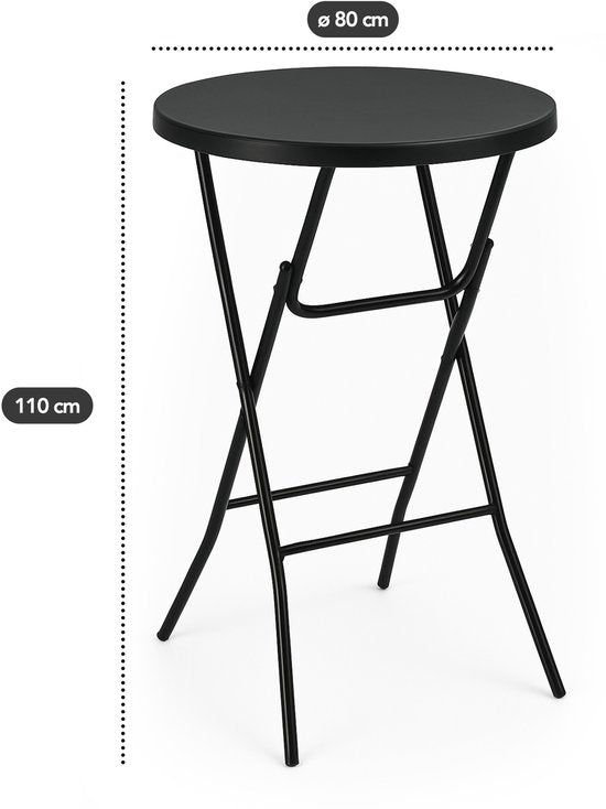 Brixy 2x Sturdy Black Bartables - Table de fête - robuste et résistante aux intempéries - pliable - 80cm x 110cm - Party