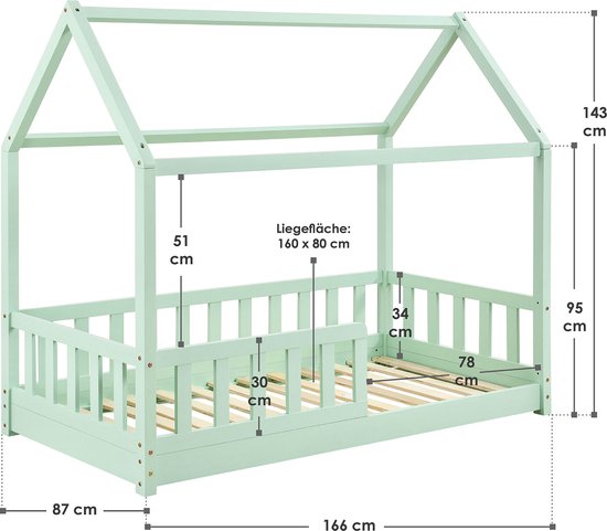 Cot Marli - 80 x 160 cm - Menthe