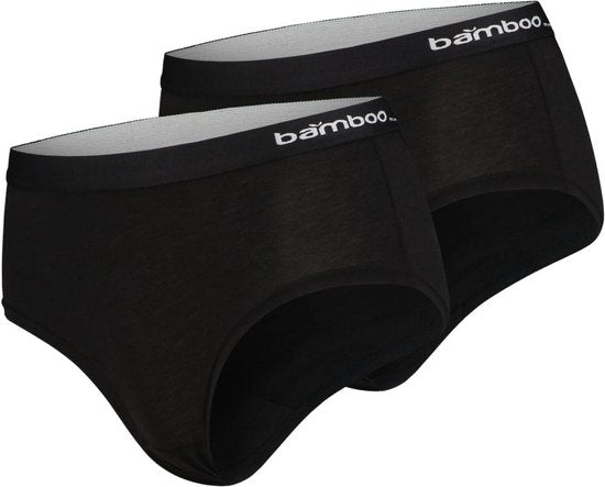 Hipster Apollo Femmes Noir Bambou 2-pack - Taille M