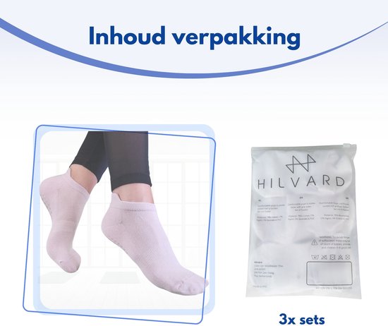 Hilvard Chaussettes de Yoga - Chaussettes de Pilates - Chaussettes de cheville - 3 Paires - Lilas - Chaussettes antidérapantes - Taille unique