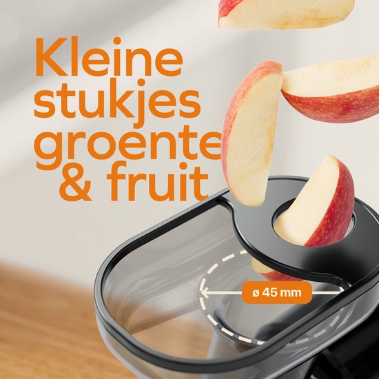 KitchenBrothers Slowjuicer - Compact - Presse-agrumes - Presse-légumes et fruits - 45 mm - 500 ml - Noir