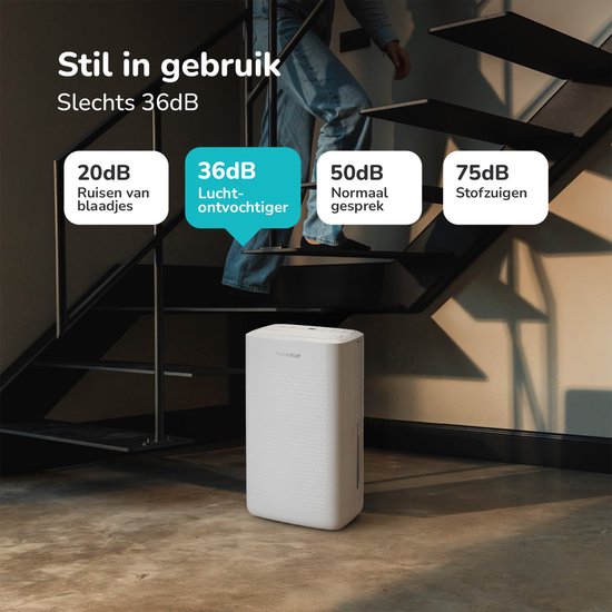 Bloomfold - Déshumidificateur et purificateur d'air - Capacité de 12 l et filtre HEPA - Avec minuterie et affichage LED - Pour un climat intérieur sain - Plastique blanc