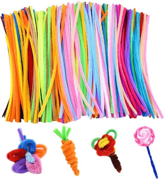 Saaf Pipe cleaners - 100 Pieces - Chenille Thread - Hobby Crafts - 30 cm - 20 Colours