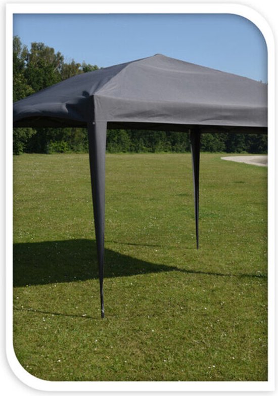 Pro Garden - Tente de réception facile à monter - 300 x 300 x 245 cm - gris et polyéthylène - pliable et résistante à l'eau - sac de transport inclus - pour les fêtes de jardin et les événements