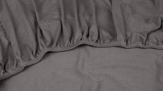 Kayori Shizu Splittopper Drap-housse Jersey - 180x200-220cm - Epaisseur du matelas 12 cm - Coton biologique - Anthracite
