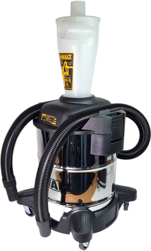 Pré-séparateur pour aspirateurs - Réservoir en acier inoxydable de 34 litres - Conception cyclonique - Augmente la durée de vie du filtre - Noir