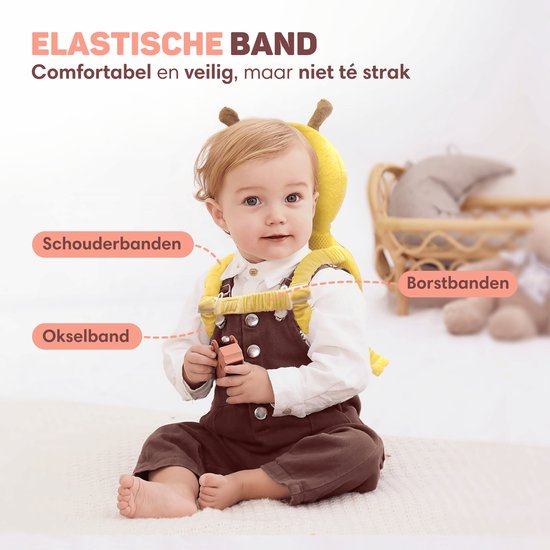 Vulpes Goods® BabyCare - Coussin de tête pour bébé - Oreiller de sécurité pour bébé - Sac à dos en cas de chute - Respirant en 3D - Apprendre à marcher en toute sécurité - À