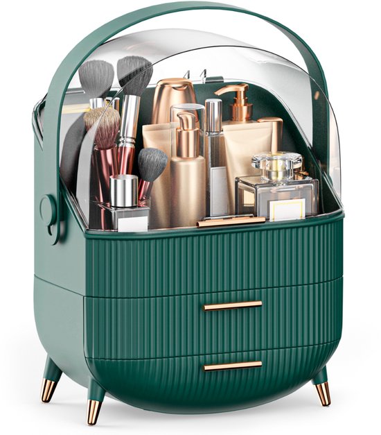 Organess - Organisateur de maquillage - Boîte de rangement - Organisateur de soins - Trousse de maquillage - Vert