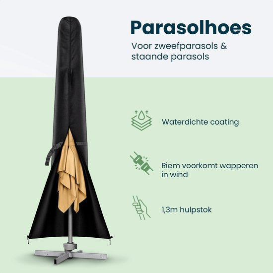 Housse de parasol pour parasol flottant et parasol sur pied - Jusqu'à 400cm - Housse de protection imperméable - Oxford 420D - Aide au montage incluse