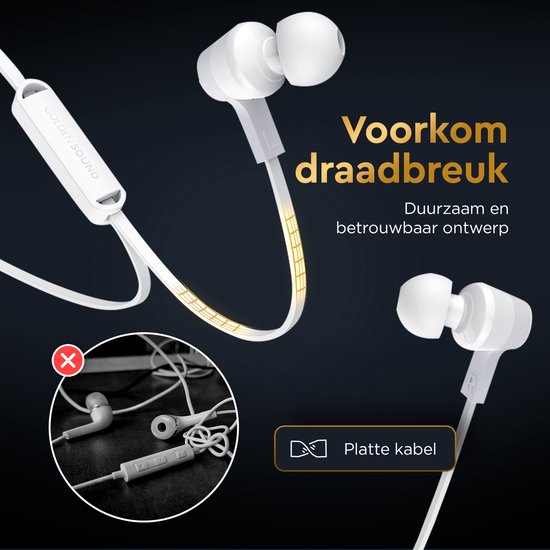 Golden Sound Ecouteurs filaires - Embouts en silicone - Prise jack 3,5 mm - Ecouteurs avec fil et microphone