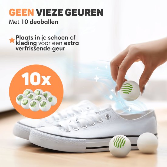 Vulpes Goods® Tech - Sèche-chaussures et rafraîchisseur de chaussures à l'ozone - Fonction ozone et séchage - 10 rafraîchisseurs de chaussures inclus - Version PRO