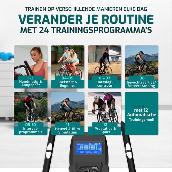 FITAGE Hometrainer - Vélo de fitness avec 32 niveaux de résistance - Support de tablette pour Bluetooth Kinomap & Zwift - Vélo d'entrée de gamme, ergonomique et silencieux - Hometrainers Fitness pour la maison