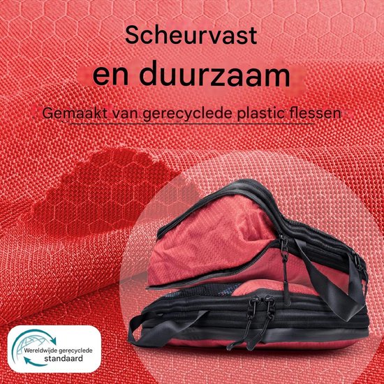Cubes d'emballage avec compression pour la valise et le sac à dos, sac d'emballage inclus, Sunset Blaze - Rouge