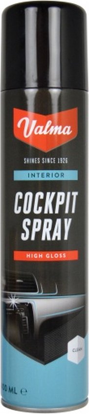 Valma Cockpitspray High Gloss 400 ml - Nettoyage de l'intérieur de la voiture - Anti-poussière - Convient pour le plastique et le cuir