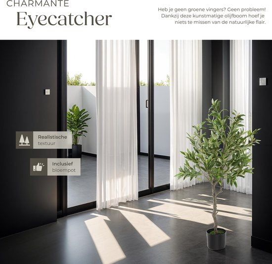 tectake® Olivier artificiel Oleand - Plante artificielle méditerranéenne avec feuilles et olives réalistes - Facile d'entretien et polyvalent - Pot de fleurs robuste inclus - Hauteur : 120 cm