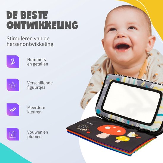 Montiplay® Tummy Time Baby - Kisper Book Baby - Jouet Montessori - Jouet éducatif - Tummy Time - Sensoriel - Playmat