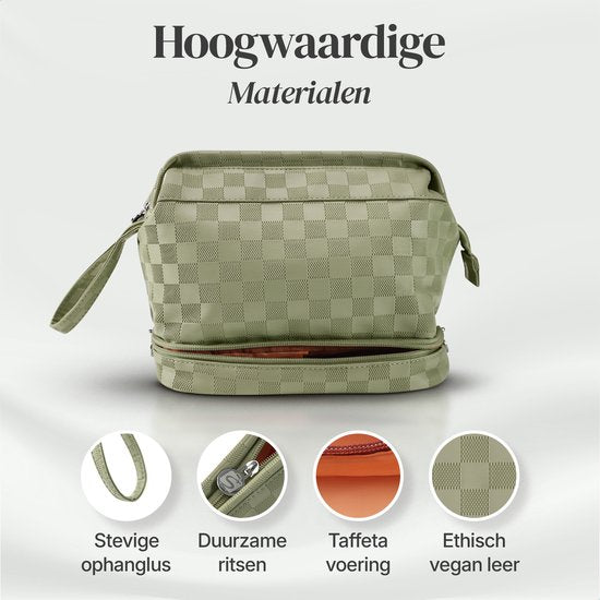 Skycases Travel Essentials - Trousse de toilette et de maquillage - Imperméable et compacte - Convient pour le voyage et l'usage quotidien - Unisexe - Vert Matcha