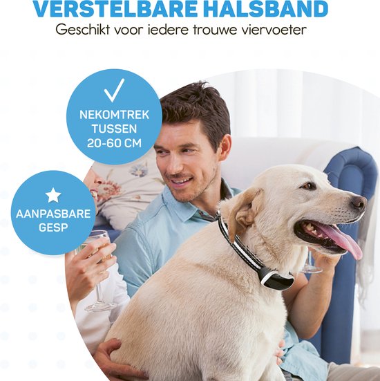 Collier anti-aboiement Pro avec LED - Collier d'éducation sans choc - Dispositif anti-aboiement pour petits et grands chiens - Étanche, rechargeable et lumineux - Vibration et audio