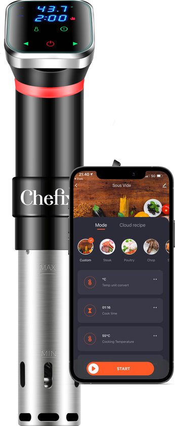 VAIVE Sous Vide Stick - Wi-Fi et application inclus - Mijoteuse intelligente - Cuiseur de cuisson