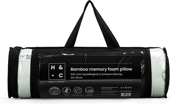 Oreiller mémoire de forme - H&C - Oreiller en mousse - Antibactérien - Antiacariens