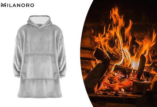 Milanoro - Couverture à capuche ultra-douce - Gris argenté