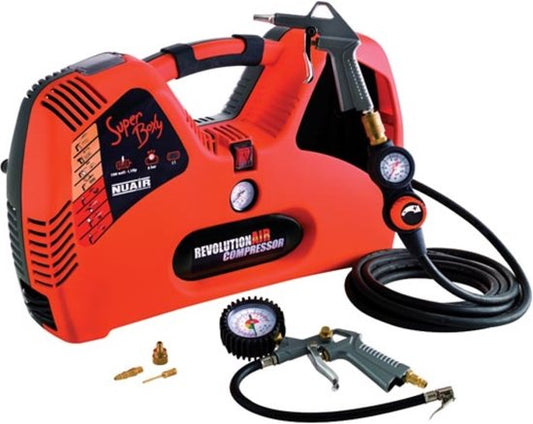NUAIR Compresseur - Sans huile - Super Boxy - 2 L / 1.5 Hp / 8 Bar