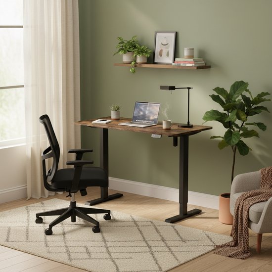 DMV - Bureau - Poste de travail assis-debout - Réglable électriquement - 140x60x74-120 cm