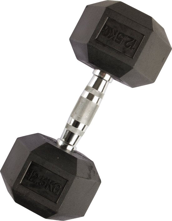 VirtuFit Hexa Dumbbell Pro - 12.5 kg - Hexagon Dumbbell - Durable et résistant - Musculation - Poids - CrossFit & Fitness - Convient aux débutants et aux professionnels - Par Pièce Vendue